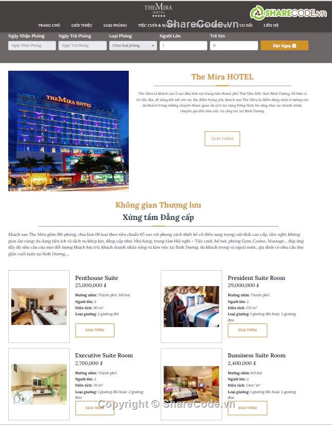 quản lý và đặt phòng hotel,khách sạn,Sự kiện tiệc cưới,Sharecode Website Hotel Sự Kiện Và Tiệc Cưới